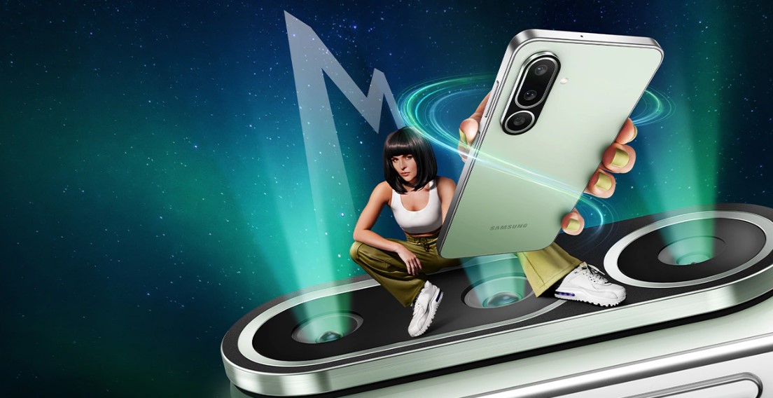 Samsung Galaxy M56 5G official image with slim design and Gorilla Glass Victus+